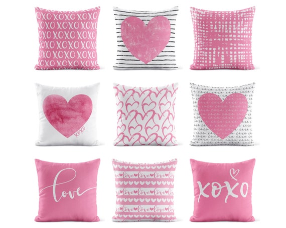 Pink Valentine Throw Pillow Cover Valentine Pillow Covers 