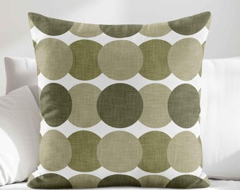 Olive Green Throw Pillow Cover • Sage Mid-Century Modern Decorative Accent Pillow Cover