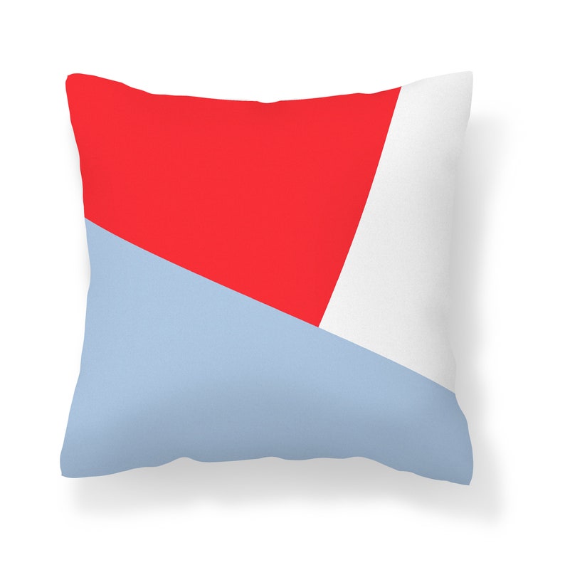 Red Navy Light Blue Throw Pillow Cover Unique Couch Cover Mix and Match Pillow Cases