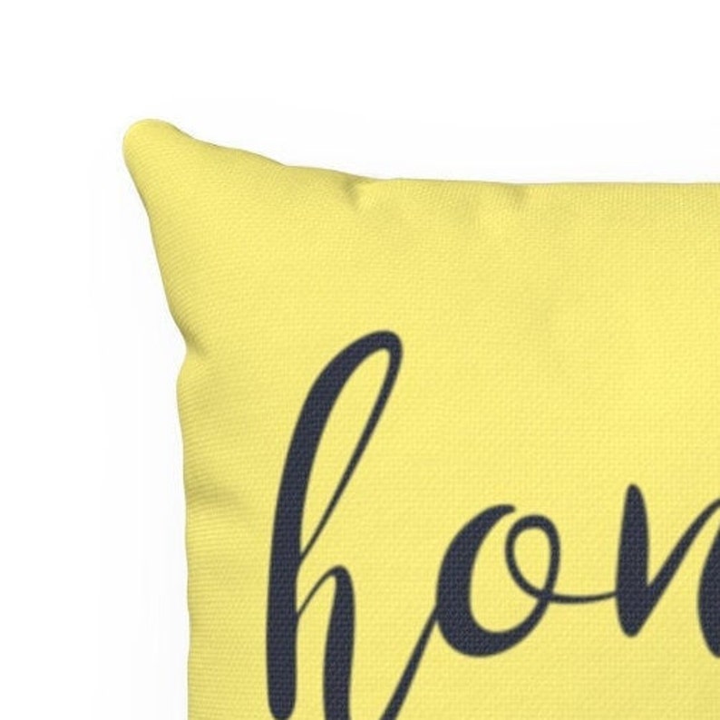 Home Is My Happy Place Throw Pillow Yellow Navy Blue Green Etsy