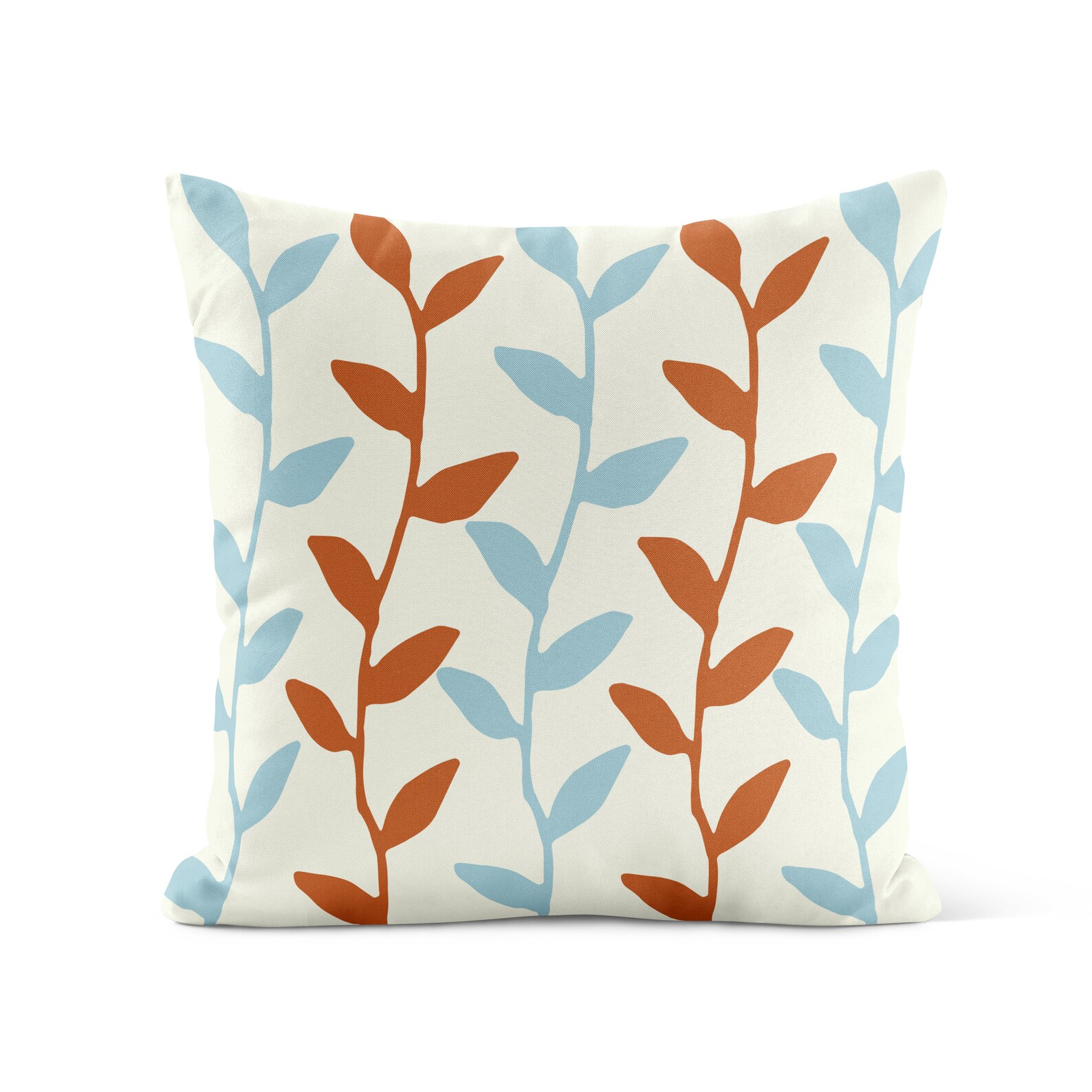 Burnt Orange Light Blue Outdoor Pillow Patio Cushions - Etsy