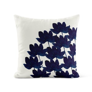 Blue Floral Throw Pillow Cover •  Pillow Case Cushion Cover • Decorative Pillows for Couch