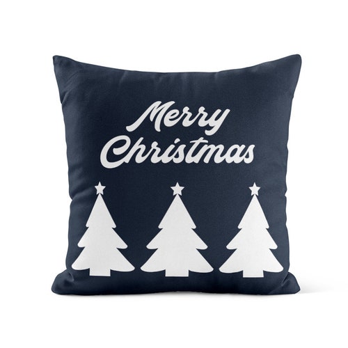 Two Blue Snowflake Christmas Pillow Cover Holiday Pillow Etsy