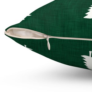 Green Snowflake Christmas Pillow Cover • Winter Pillow Cover • Decorative Holiday Pillow image 4