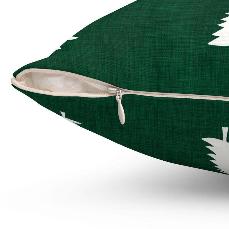 Green Snowflake Christmas Pillow Cover • Winter Pillow Cover • Decorative Holiday Pillow image 4