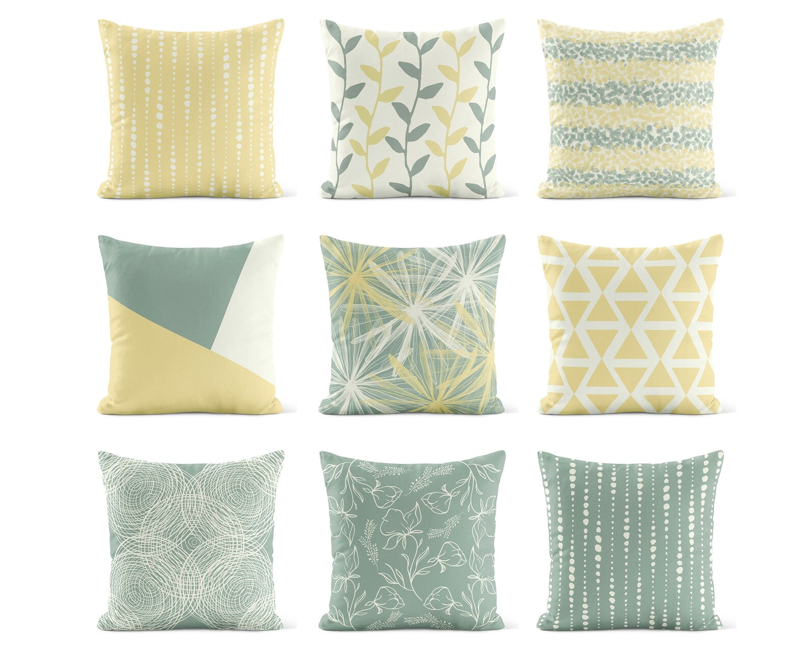 Light Yellow Green Throw Pillow Cover Sage Pillow Case Etsy