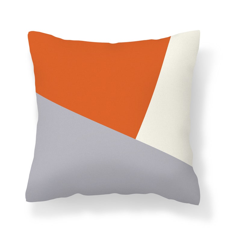 Burnt Orange Gray Throw Pillow Cover Mix and Match Pillow Etsy