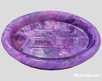 Oval Standard Size Resin Soap Dish Holder - Any Color or Rainbow
