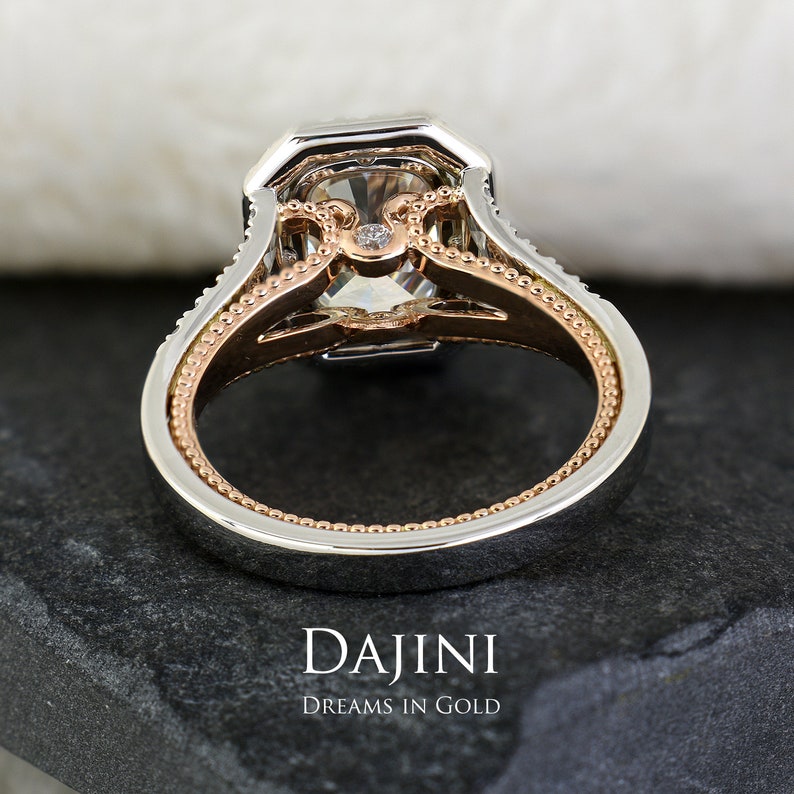 Moissanite Engagement Ring 3.9 Carat Elongated Cushion Etsy Canada