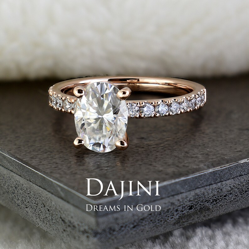 Lab Diamond Engagement Ring Oval 10K 14K 18K Gold or Etsy