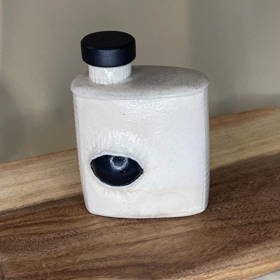 Handmade Ceramic Whiskey Flask With Eyeball - Etsy