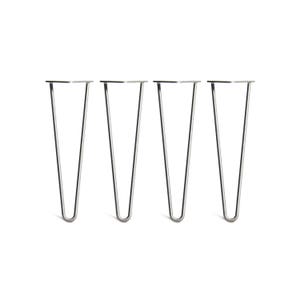 4 x Hairpin Legs - Bench - 16inch. Including FREE Screws and Protector feet (All Styles and Finishes, 3/8&quot; & 1/2&quot;)
