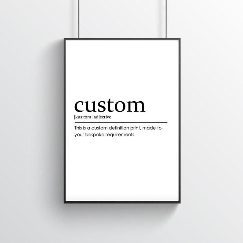 Custom Definition Wall Print Poster Typography Quote Etsy UK