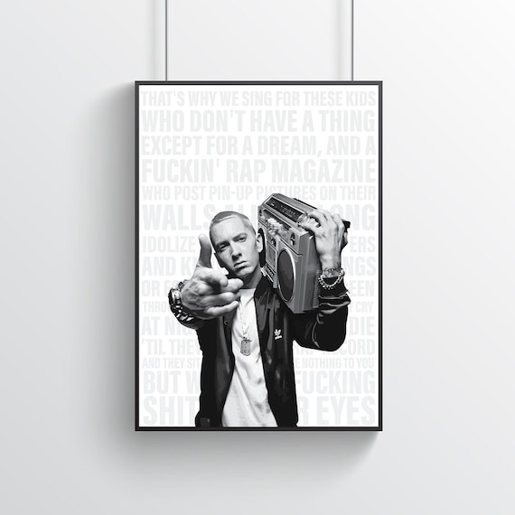 Eminem Lyrics Print available Without Lyrics Slim Shady Poster
