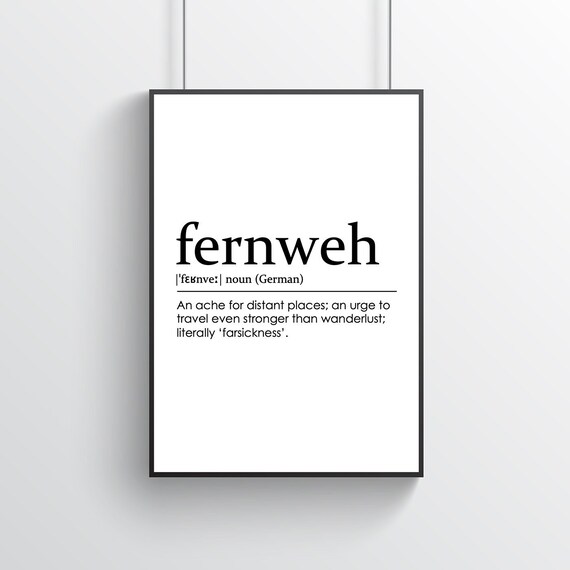 Fernweh Definition Wall Print Poster Typography Quote - Etsy
