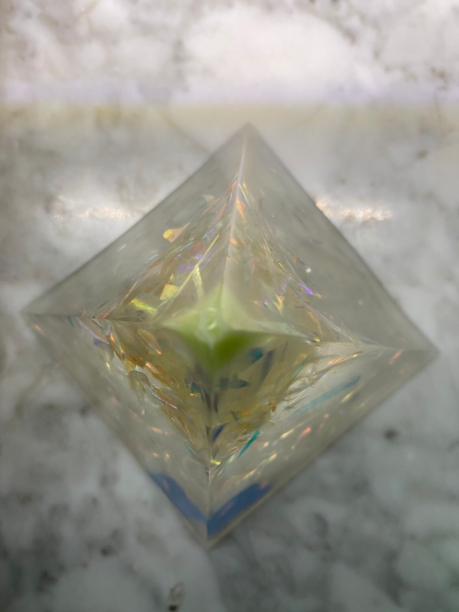 Large UV Glow Pyramid Epoxy Crystal Etsy