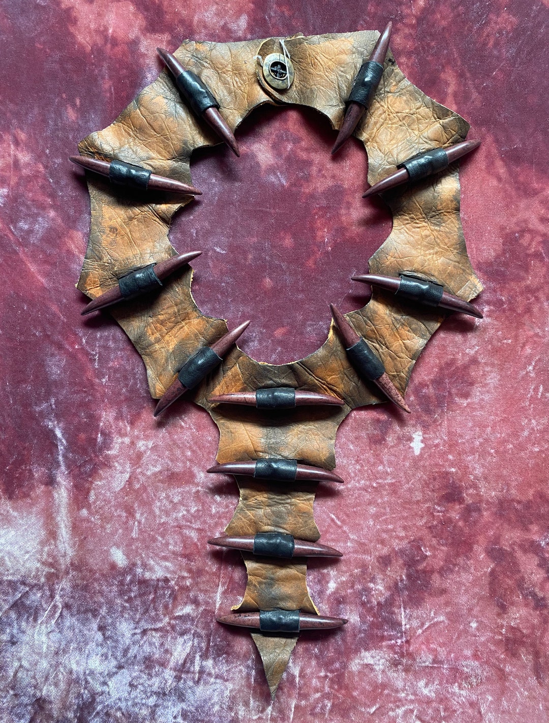 Tribal Ritual Binding Posts Brown Leather Tribal Collar Post-apocalyptic Witch Claw - Etsy
