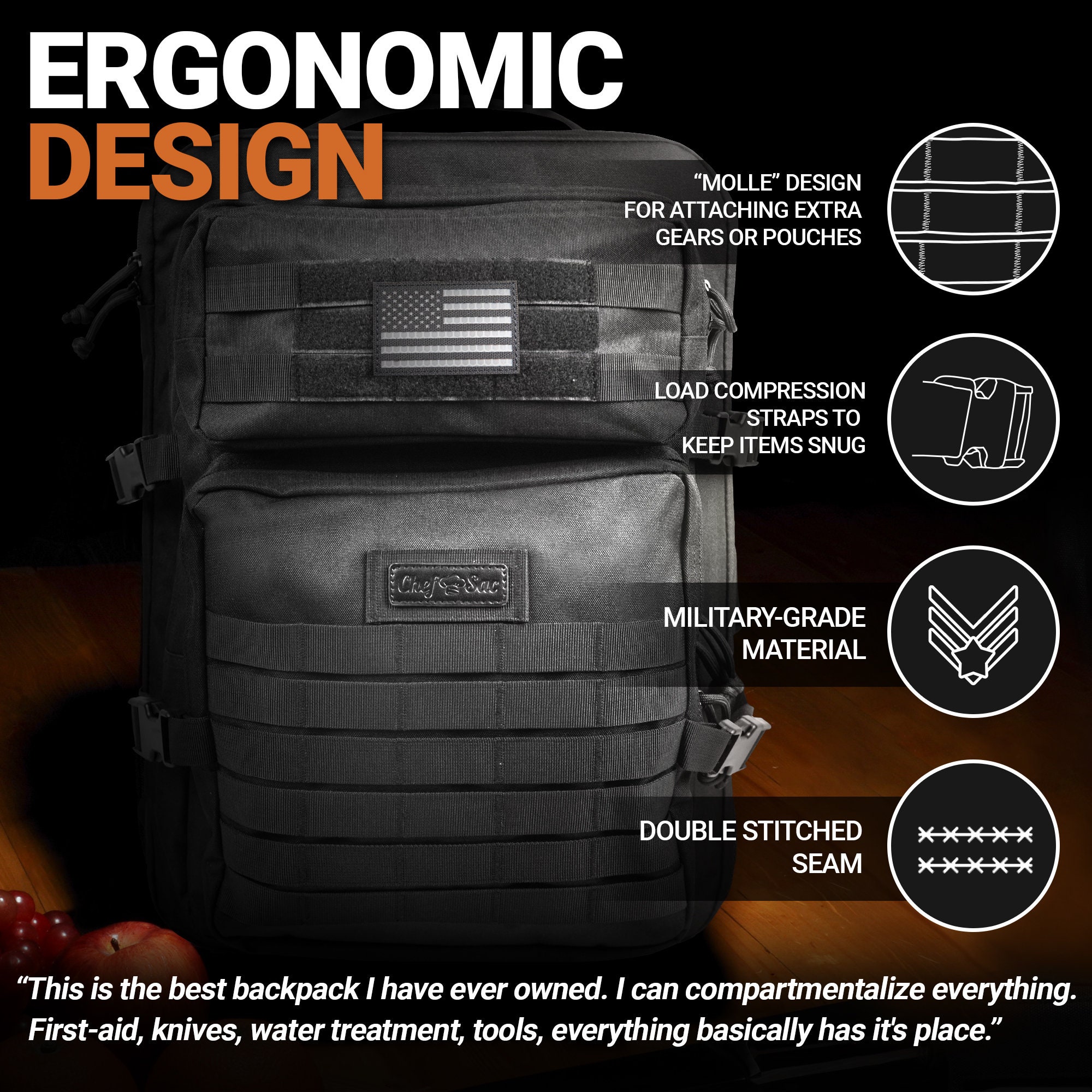 Chef Knife Bag Tactical Backpack Knife Carrying Case With Etsy