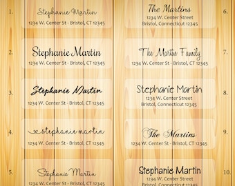 Personalized Clear Return Address Labels - Family Name 2, Wedding, Newlyweds, Sets of 30, Personalized