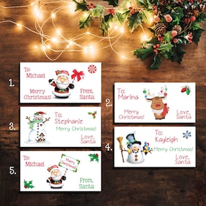 Personalized Santa Gift Labels for Kids or Anyone - Personalized Christmas Santa Gift Labels