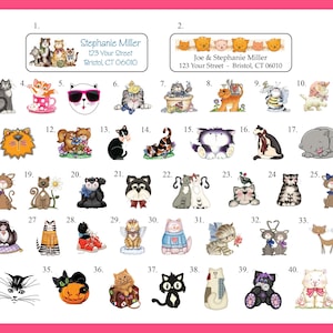 Personalized Cat Address Labels - 30 per Sheet