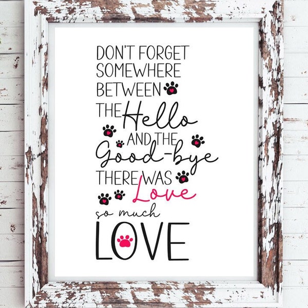 PET LOSS Quote 8x10 Typography Wall Decor, Printable Instant Download, Pet Memorial