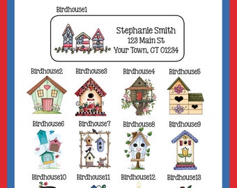 30 Custom House Cartoon With Key Personalized Address Labels
