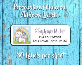 30 Cute Kids Personalized Address Labels 