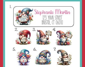 Personalized Greeting Gnomes Address Labels - Sets of 30