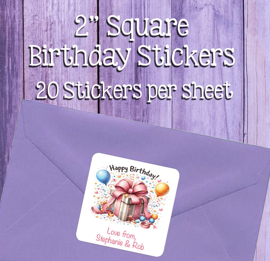 Personalized Happy Birthday Gift Stickers: 2