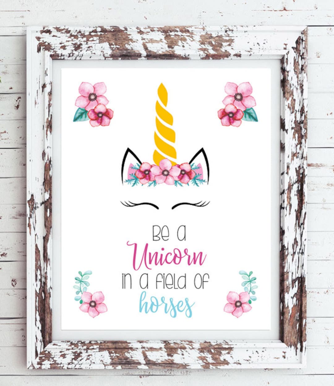 BE A UNICORN in a Field of Horses Instant Download 8x10 - Etsy