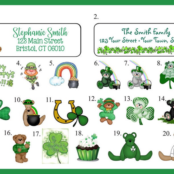 Irish Return Address Labels Etsy