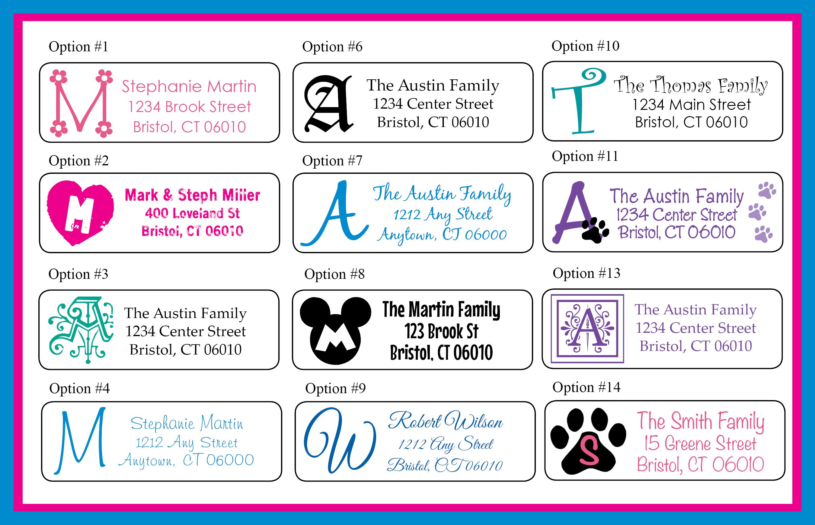 Creating Address Labels For Family Personalized Family Name Return Address Labels, Sets of 30 Monogram ...