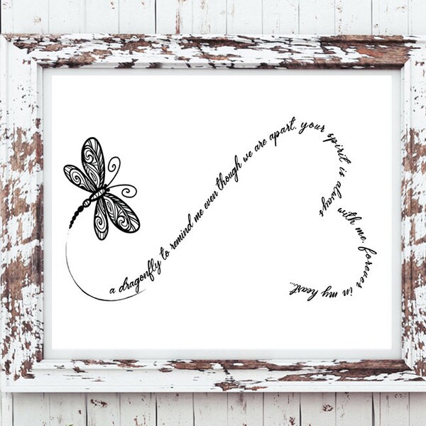 DRAGONFLY Quote 8x10 Typography Wall Decor, Printable Instant Download