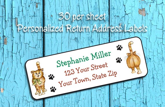 30 Custom Tiger in Winter Personalized Address Labels