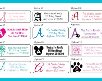 Personalized ADDRESS Labels Monogram with Family Name, Sets of 30, Return Labels