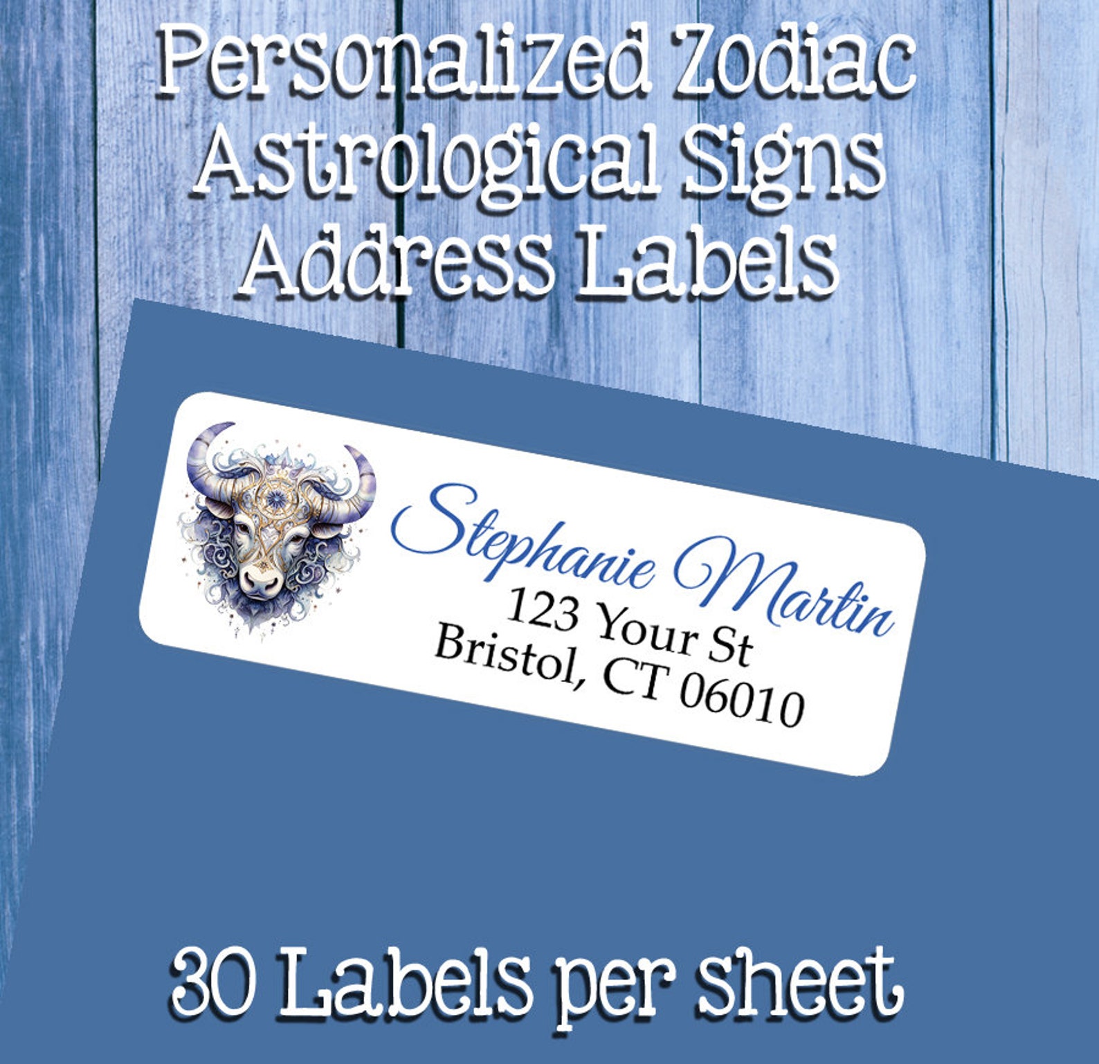 Sign Return Label Zodiac Sign Return Address Labels: Personalized Astrological Set of 30 ...