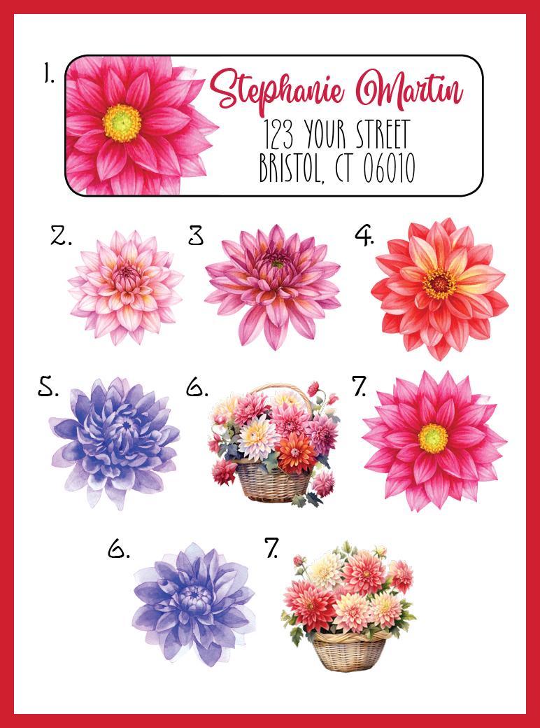 Dahlia Address Labels: Personalized Return Address Stickers, Set