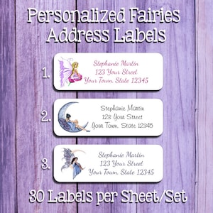 Personalized Fairy Labels, Property of, Address Labels, Sets of 30 Personalized Labels, Fairies, Fae