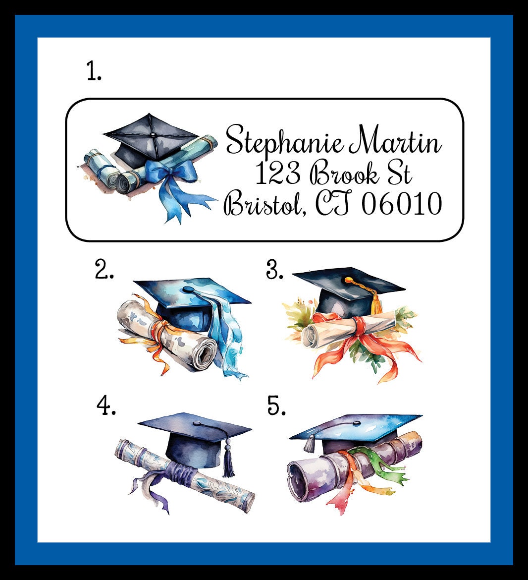 Graduation Musicaddress Labels Personalized Graduation Cap & Diploma Address Labels - Class of 2026 - Etsy