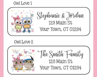 BRIGHT PRETTY OWL & FLOWER POWER DESIGN #33 ~ TALL RETURN ADDRESS LABELS BRIGHT PRETTY OWL & FLOWER POWER DESIGN #33 ~ TALL RETURN ADDRESS LABELS