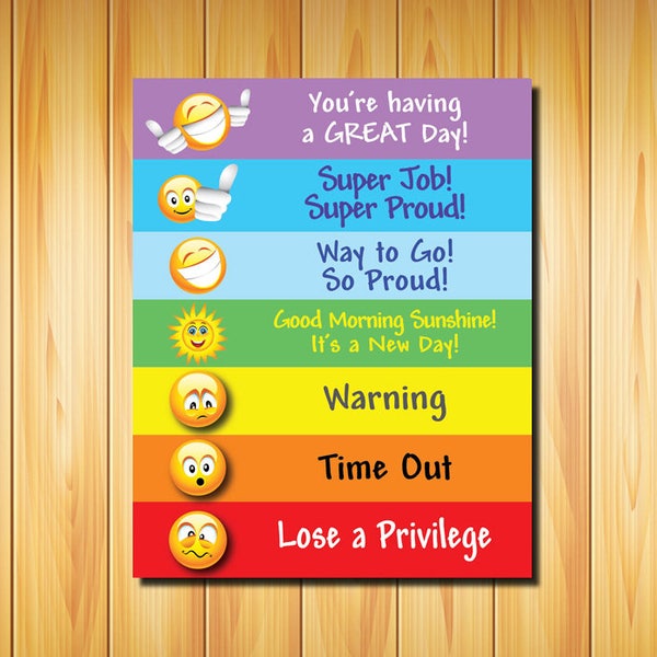 Behavior Chart Color Coded - Etsy