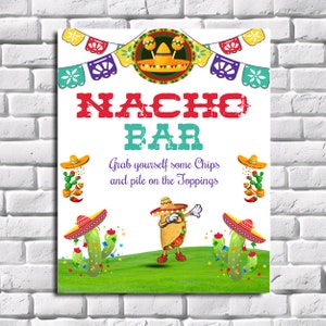 Nacho Bar Sign: Fun Party Table Decor (Instant Download)
