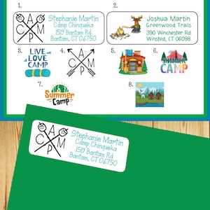Camping Kinder und Familie personalisierte Adressaufkleber Ideal für Kinder, Kinderlager Etiketten, 30er-Sets, Sommerlager