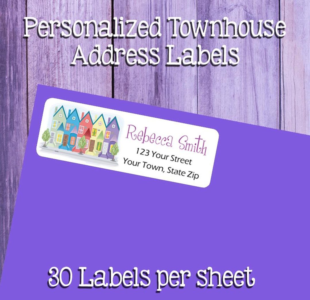 Address Labels Using Apartment Townhouses Return Address Labels, Condos, Victorian Houses, Sets of 30 ...
