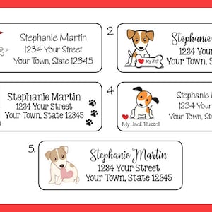 Personalized ADDRESS Labels I Love My JACK RUSSELL, Paw Prints, Cute Dog, Sets of 30, Personalized Return Labels