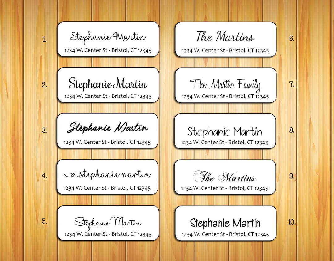 Return ADDRESS Labels - Family Name 2, Wedding, Newlyweds, Sets of 30 ...