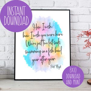 Wish You Were Here Watercolor Color Splash Design, Wall Decor, Printable Instant Download