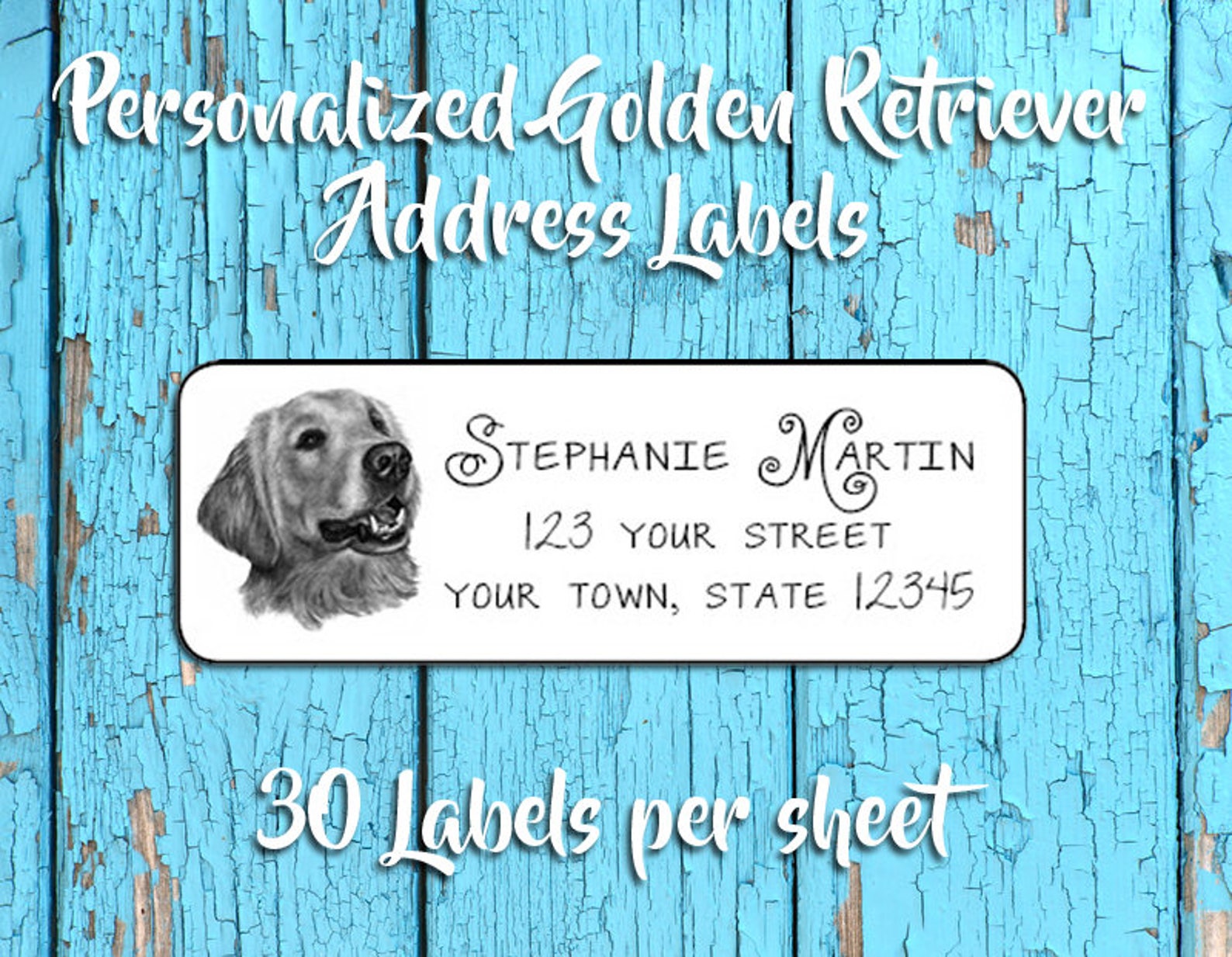 GOLDEN RETRIEVER Return ADDRESS Labels Charcoal Sketch Sets Etsy