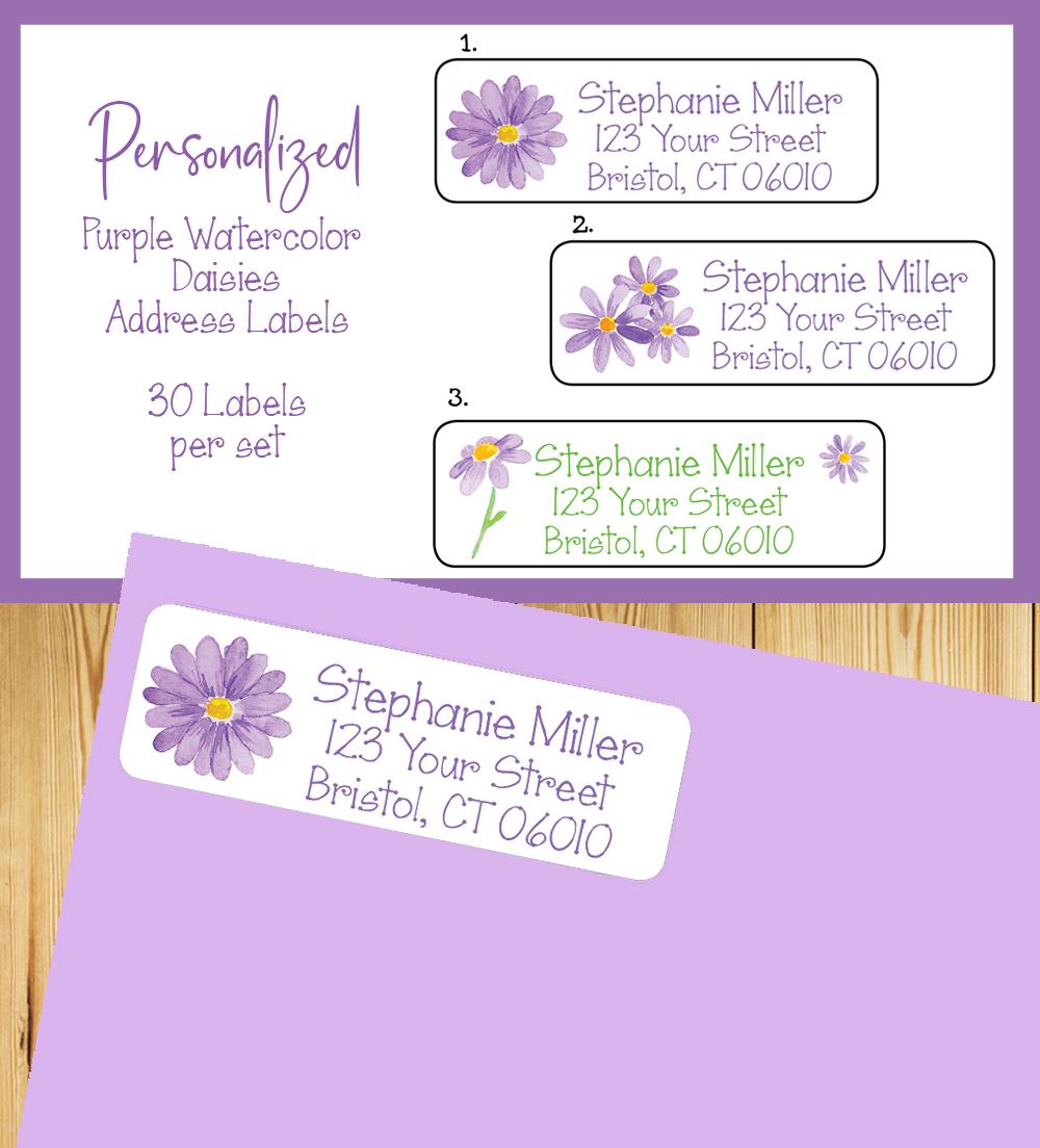 Personalized Return Address Labels - Floral Design 120/250 Count Self-Adhesive Stickers